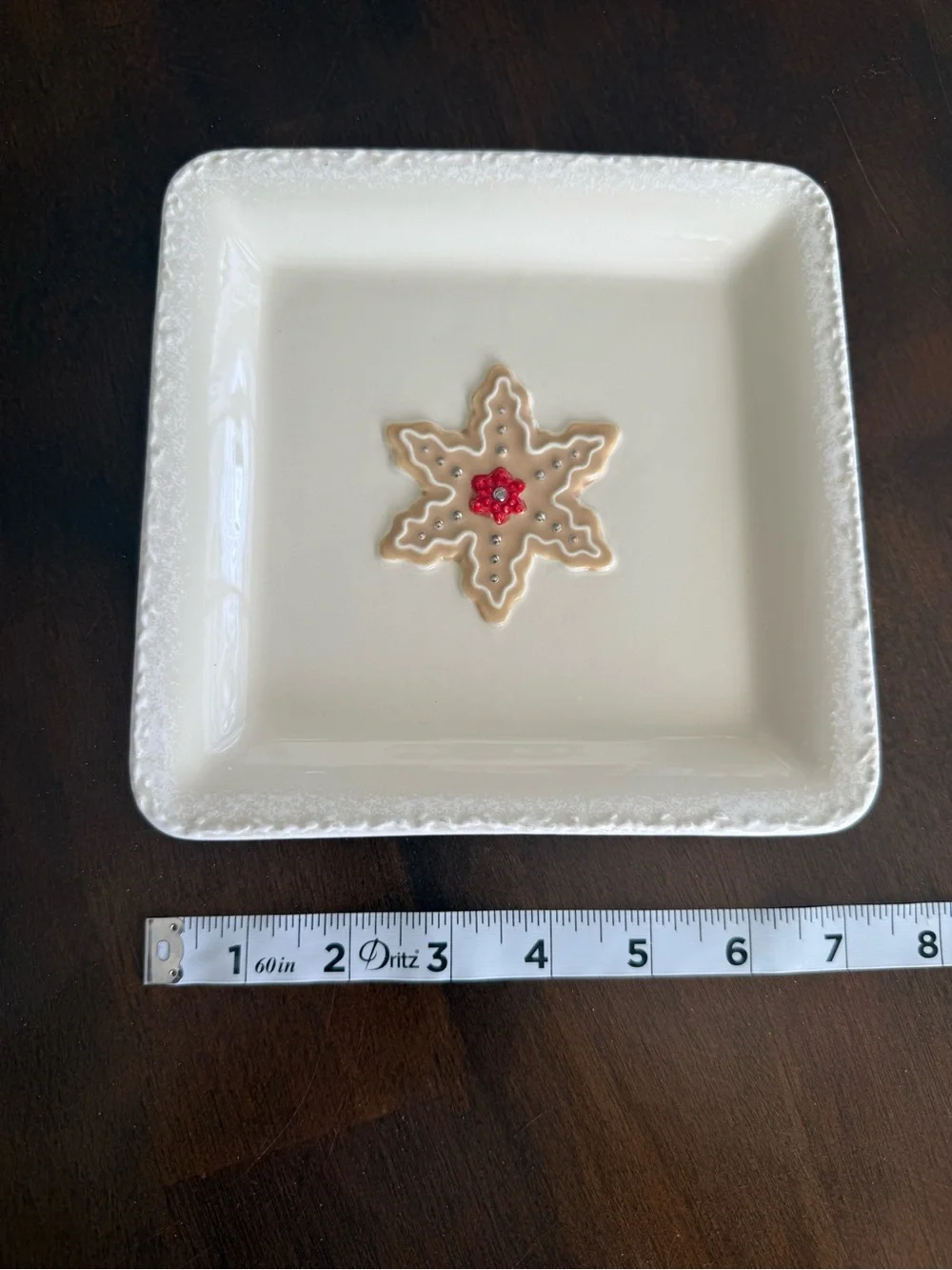 Hallmark Christmas Snowflake Cookie Platter Recipe Plate 7” Ceramic Holiday